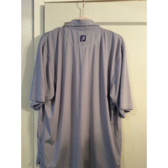 FootJoy Large L Purple Tiny Striped Golf Short Sleeve Polo Top Men's - Picture 2 of 4